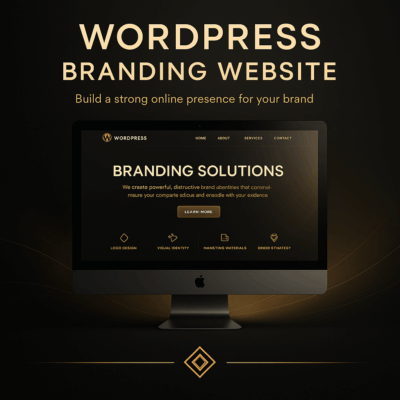 WordPress 品牌形象網站建置服務封面圖，高質感黑金設計，展現專業與尊榮風格